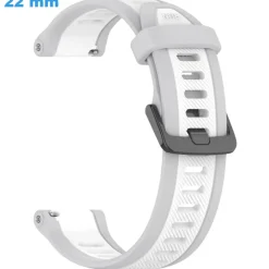 Bracelet Ardillon 22 mm Silicone Gris et Blanc montre