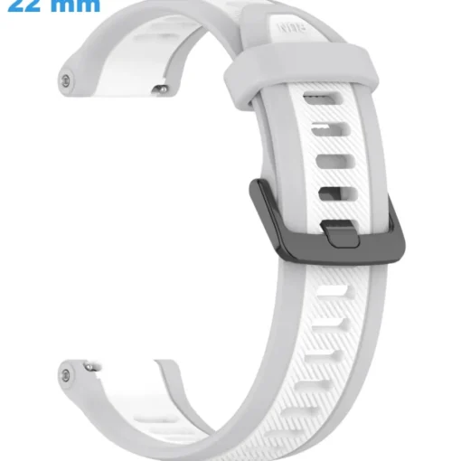 Bracelet Ardillon 22 mm Silicone Gris et Blanc montre