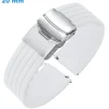 Bracelet Blanc 20 mm Silicone pour montre