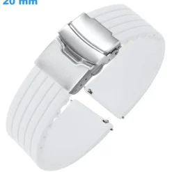 Bracelet Blanc 20 mm Silicone pour montre