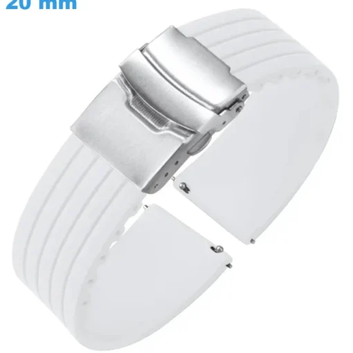 Bracelet Blanc 20 mm Silicone pour montre
