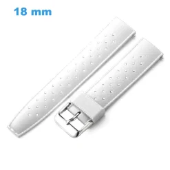 Bracelet Blanc 18 mm Silicone de montre Ardillon