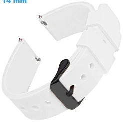 Bracelet boucle Ardillon Blanc 14 mm Silicone pour montre