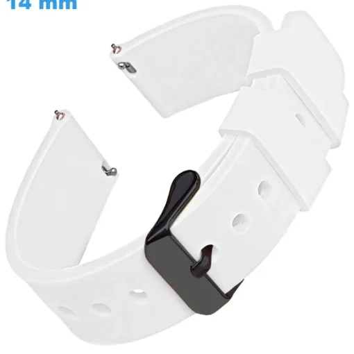 Bracelet boucle Ardillon Blanc 14 mm Silicone pour montre