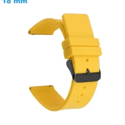 Bracelet boucle Ardillon 18 mm Caoutchouc Jaune de montre