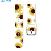 Bracelet boucle Ardillon 22 mm Caoutchouc Blanc et Motif de montre