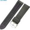 Bracelet boucle Ardillon 22 mm Caoutchouc Vert de montre