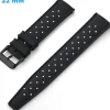 Bracelet boucle Ardillon 22 mm Silicone Noir de montre