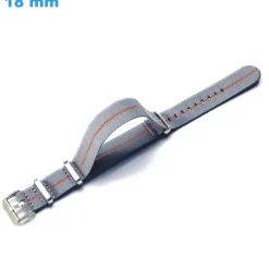 Bracelet boucle Ardillon 18 mm Nylon Gris pour montre