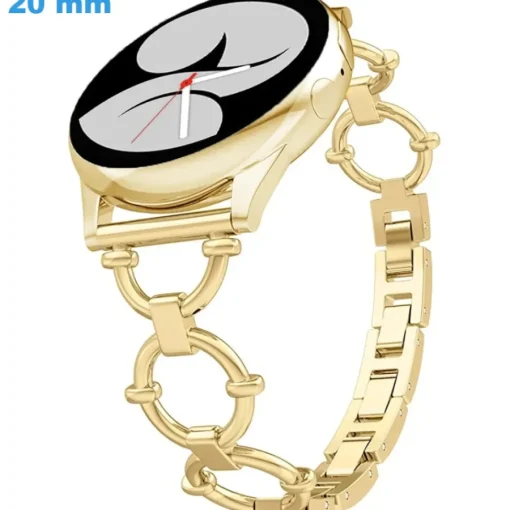 Bracelet boucle Clip 20 mm Acier inoxydable Doré pour montre