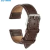 Bracelet Brun 20 mm Cuir véritable pour montre fermoir Ardillon
