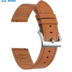 Bracelet Brun 22 mm Cuir véritable de montre fermoir Ardillon