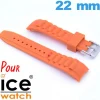 Bracelet Cahoutchouc 22mm Orange montre pour Ice Watch