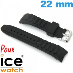 Bracelet Cahoutchouc Noir pour montre pour Ice Watch 22mm