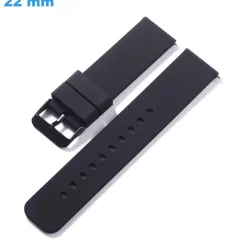 Bracelet Caoutchouc boucle Ardillon de montre Noir 22 mm