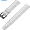 Bracelet Caoutchouc fermoir Ardillon montre Blanc 18 mm