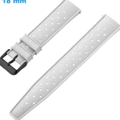 Bracelet Caoutchouc fermoir Ardillon montre Blanc 18 mm