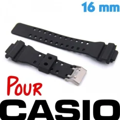 Bracelet Casio G Shock boucle double noir 16 mm