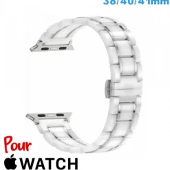 Bracelet Ceramique Blanc pour montre pour Apple Watch 38 mm