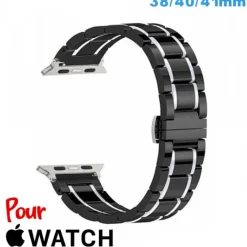Bracelet Ceramique 38mm Noir pour montre Apple Watch