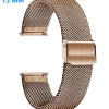 Bracelet Coulissant 13 mm Acier Inoxydable Doré rose de montre