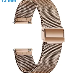 Bracelet Coulissant 13 mm Acier Inoxydable Doré rose de montre