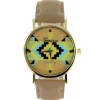 Femme Bracelet cuir brun vintage montre pas chère femme