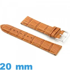 Bracelet cuir Crocodile montre 20 mm