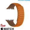Bracelet Cuir Micro Fibre Orange pour montre pour Apple Watch 42mm