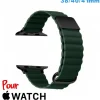 Bracelet Cuir Micro Fibre Vert fonce montre pour Apple Watch 38mm