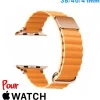 Bracelet Cuir Micro Fibre 38 mm Jaune de montre pour Apple Watch