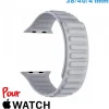 Bracelet Cuir Micro Fibre 38mm Gris clair pour montre Apple Watch