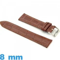 Bracelet cuir montre 8 mm Rembourré Alligator