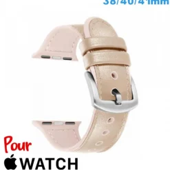 Bracelet Cuir Rose de montre Apple Watch 38mm