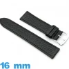 Bracelet Cuir vegan  16mm Noir montre