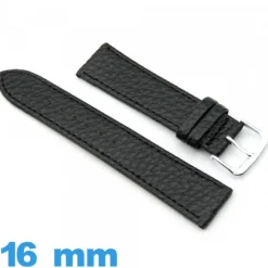 Bracelet Cuir vegan  16mm Noir montre