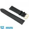 Bracelet Cuir vegan Noir montre 12 mm
