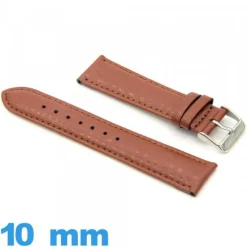 Bracelet cuir véritable 10 mm Rembourré montre Grain Buffalo