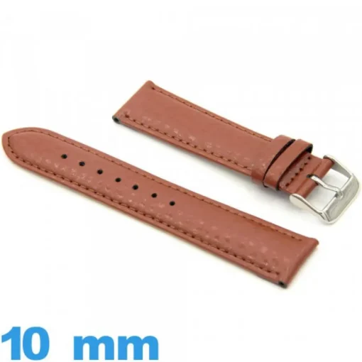 Bracelet cuir véritable 10 mm Rembourré montre Grain Buffalo