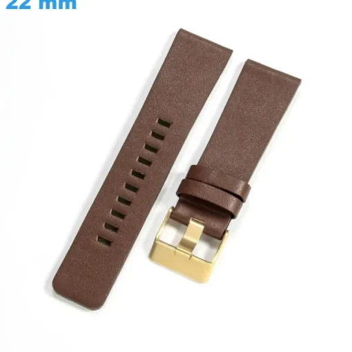 Bracelet Cuir véritable Ardillon pour montre Brun 22 mm