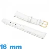 Bracelet Cuir véritable Blanc pour montre 16mm
