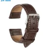 Bracelet Cuir véritable boucle Ardillon pour montre Brun 24 mm