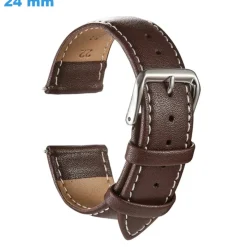 Bracelet Cuir véritable boucle Ardillon pour montre Brun 24 mm