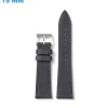 Bracelet Cuir véritable boucle Ardillon pour montre Noir 19 mm