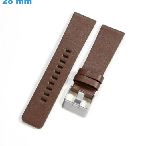 Bracelet Cuir véritable boucle Ardillon de montre Brun 28 mm