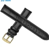 Bracelet Cuir véritable boucle Ardillon pour montre Noir 20 mm