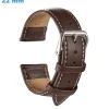 Bracelet Cuir véritable montre Brun 22 mm