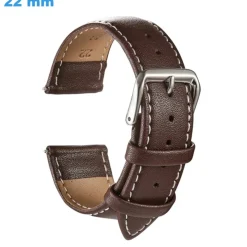 Bracelet Cuir véritable montre Brun 22 mm
