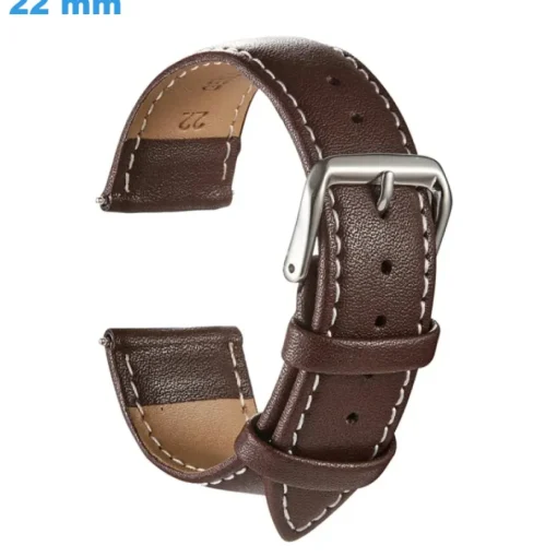 Bracelet Cuir véritable montre Brun 22 mm