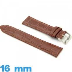 Bracelet cuir véritable montre 16 mm Rembourré Alligator